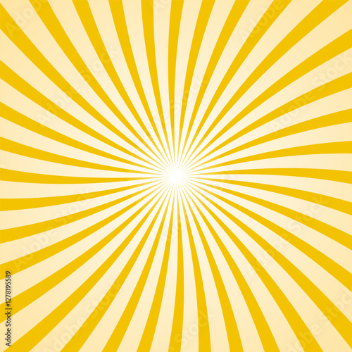 Print. Retro sunburst Background. Retro Background with sun rays in yellow orange tones and a spiral with a glow in the center. Illustration. Images. Vector. 