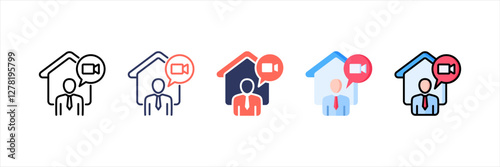 Video Call Multistyle Icon Set