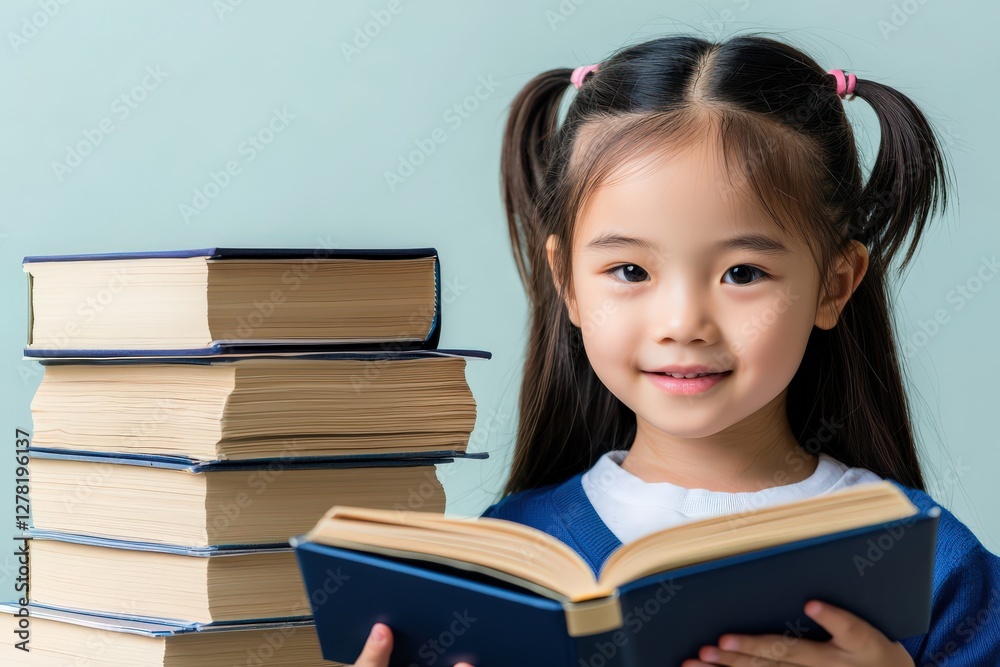 A child using a smart home assistant to ask educational questions, enjoying AI learning.