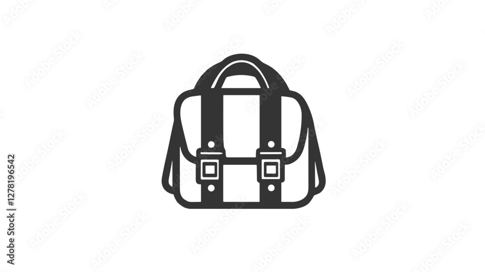Silhouette of a backpack in black on white background for travel concept Silhouette of a backpack in black on white background for travel concept