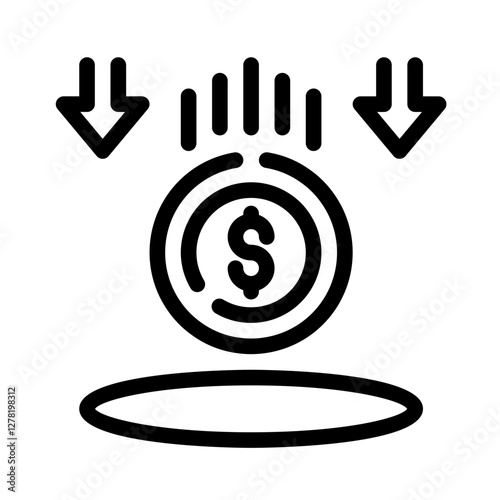 Icon Savings Coins With Style Outline