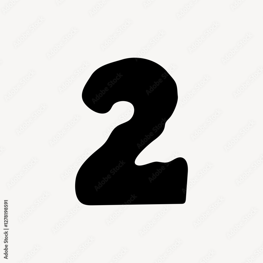 2 number two, distorted Arabic numeral vector 2 number two, distorted Arabic numeral vector