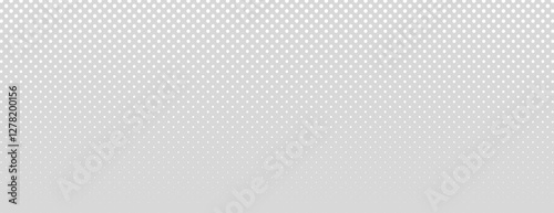 Gray background with halftone dotted pattern, creating a gradient effect. The background is smooth and modern, with a subtle gray texture. Minimal halftone texture gradient background vector