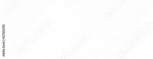 White background with wavy line patterns. The background is minimalistic and features a smooth white texture with flowing white curves. Digital background vector. White background.