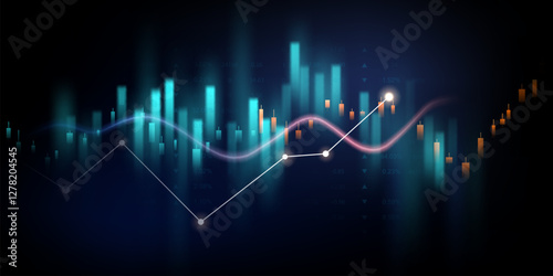 business vector illustration design Stock market charts or Forex trading charts for business and finance ideas.