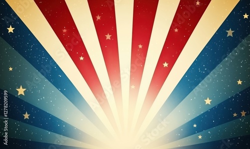 Wallpaper Mural Vintage American patriotic background with red, white, and blue rays and stars Torontodigital.ca