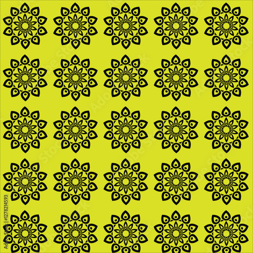 seamless pattern with yellow flowers