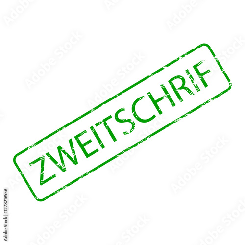 Copy or duplicate rubber stamp German bureaucracy zweitschrift, vector of official document institution approval, seal certified and legal paperwork, administration certification