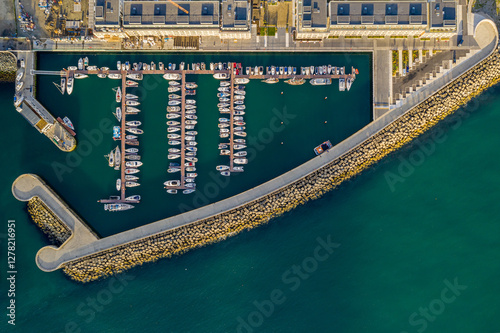 Quadro em tela Aerial View Over Greystones Marina, County Wicklow, Ireland