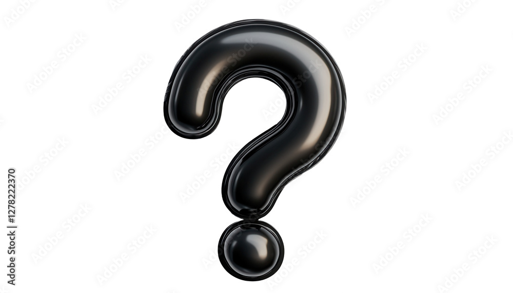 Naklejka premium Black question mark icon transparent background graphic design digital art isolated view symbol meaning