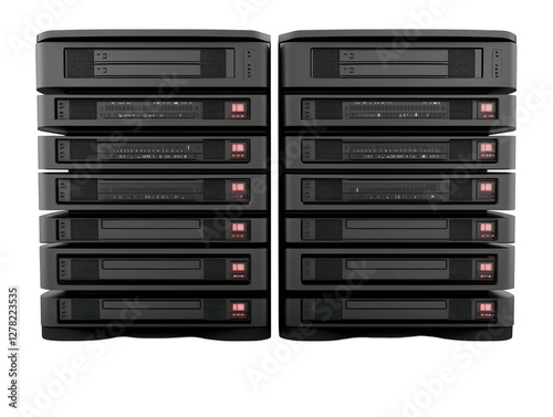 Isolated data center server blade transparent background high-tech environment close-up view