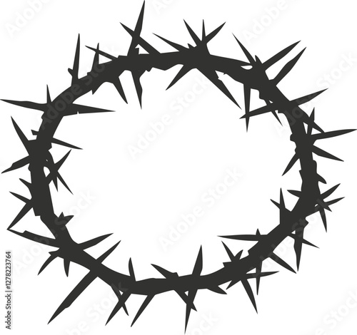 Silhouette of a crown of thorns symbolizing sacrifice and faith.