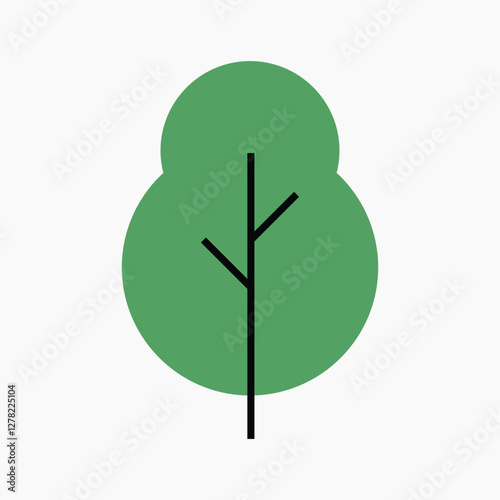 Tree environment icon, line art design vector