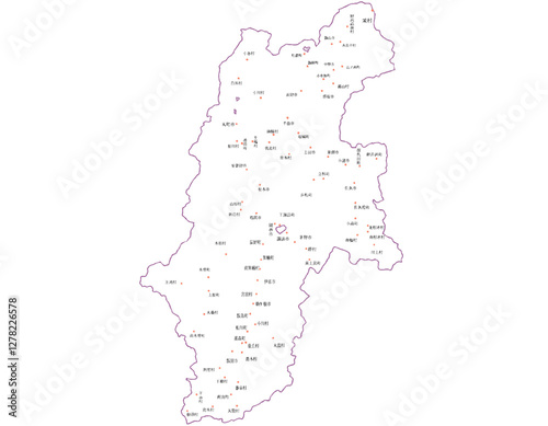 長野県　地図　白　斑点　イラスト
