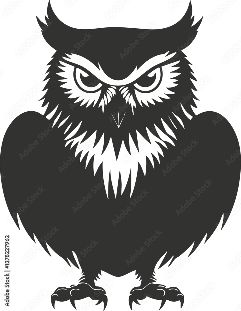 Fototapeta premium Silhouette of an owl symbolizing wisdom and mystery.