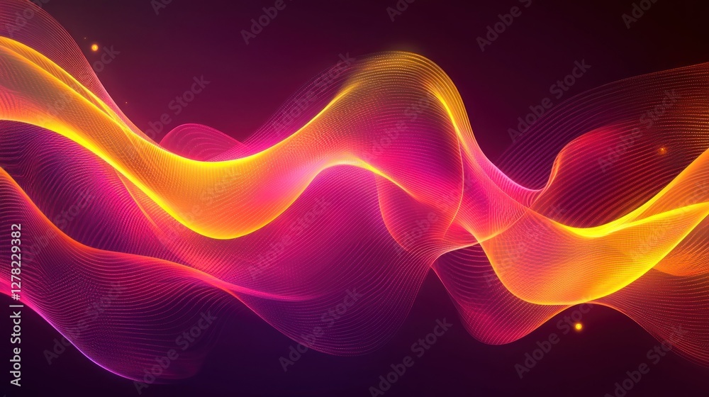 Fototapeta premium Abstract Vibrant Waves: A Symphony of Pink and Gold