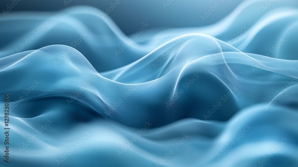 Obraz premium Abstract Wave Forms Displaying Smooth Textures and Subtle Lighting