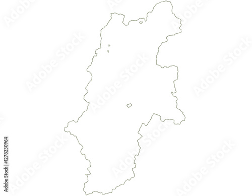 長野県　地図　白　イラスト