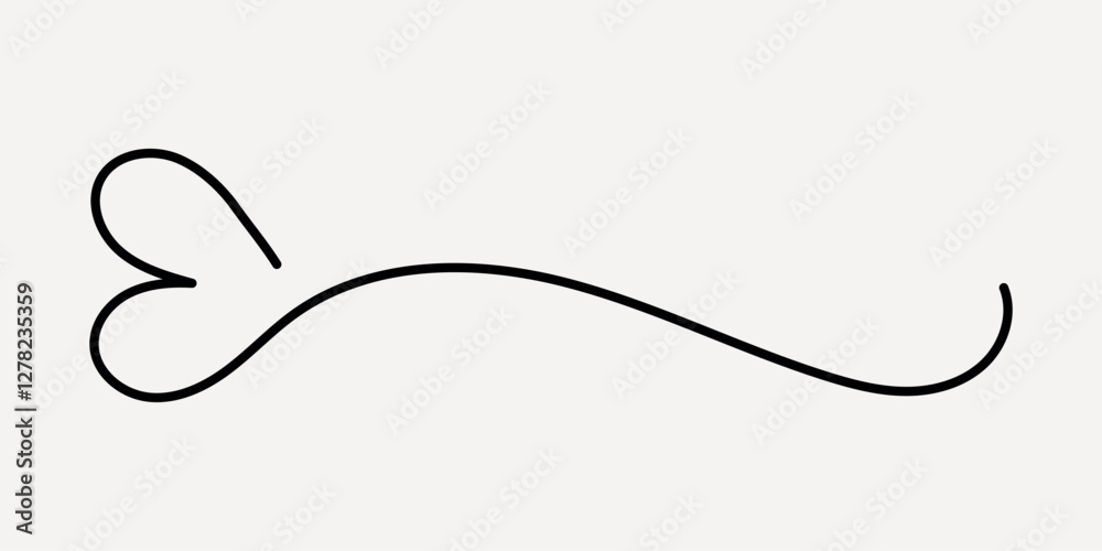 Obraz premium Elegant black decorative swirl design, hand drawn vector