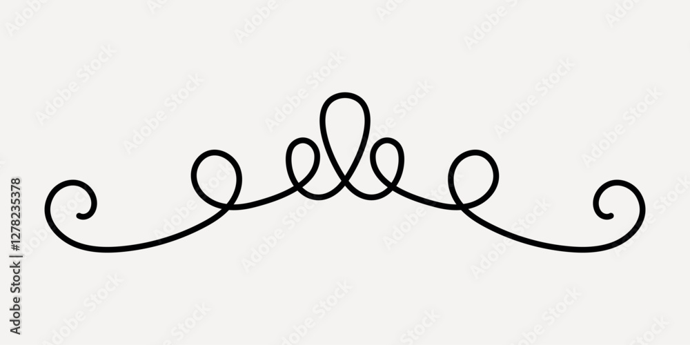 Elegant black decorative swirl design, hand drawn vector Elegant black decorative swirl design, hand drawn vector