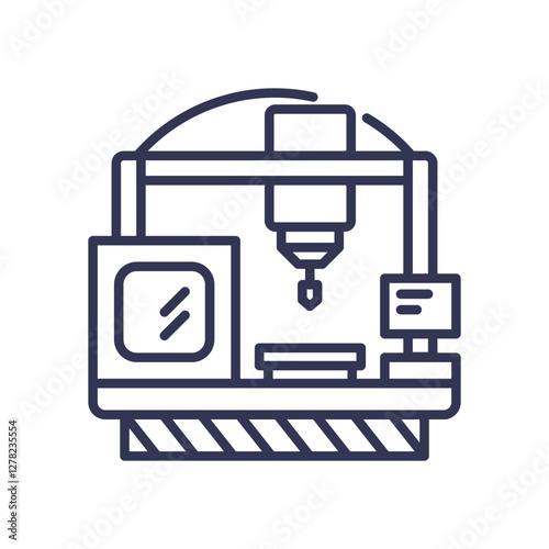 Illustration of a CNC machine symbolizing precision in automation and control.