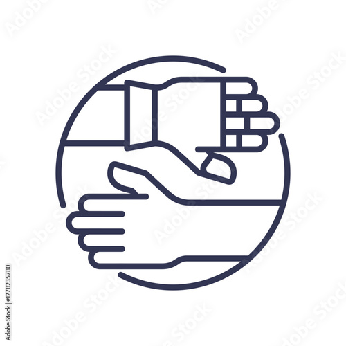 Three hands interlocked in a circle symbolizing teamwork and mutual support.