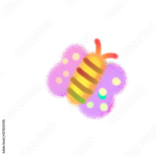 This tiny butterfly is flying happily