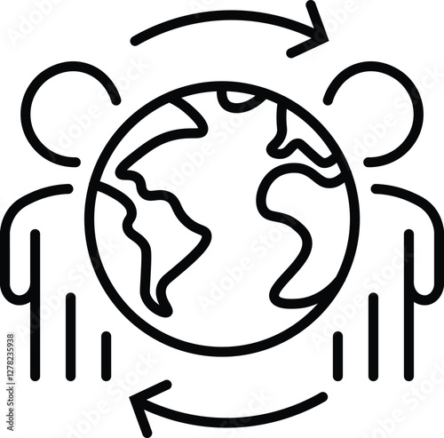 Global law, translate language, Outsource business. World business line icon