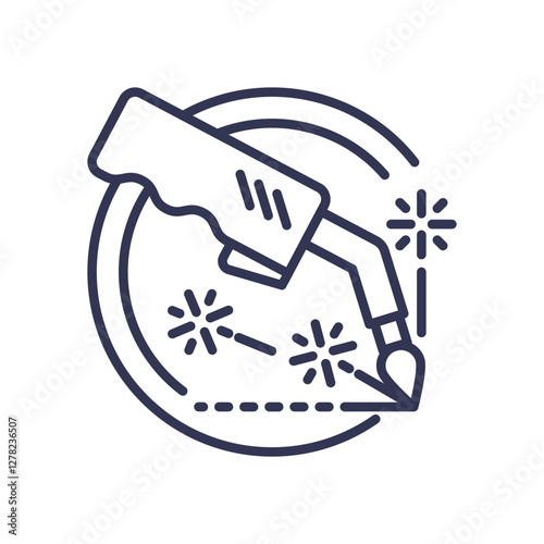 Illustration of a welding torch symbolizing fusion and strength.