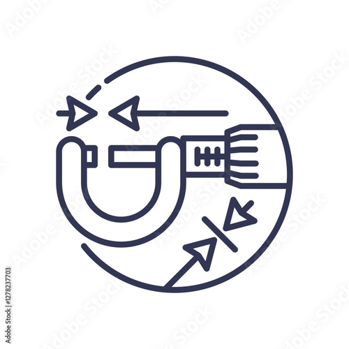 Micrometer icon symbolizing precision and accuracy in measurements.