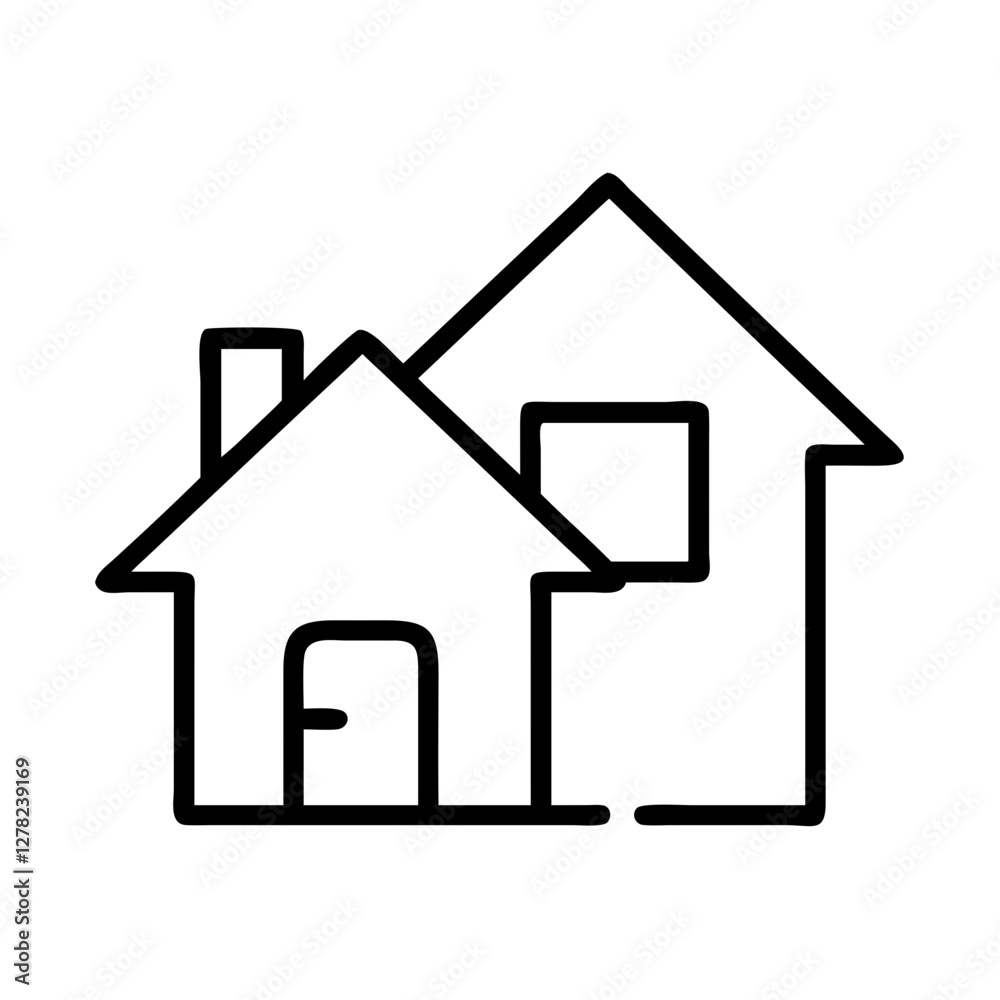 building houses icon, building houses line art - simple line art of building houses, perfect for building houses logos and icons building houses icon, building houses line art - simple line art of building houses, perfect for building houses logos and icons
