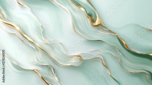 Artistic representation of marble with beautiful flowing golden veins
