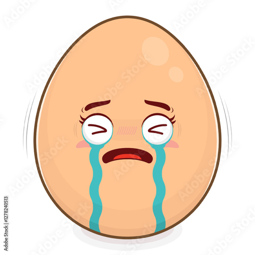 egg crying face cartoon cute