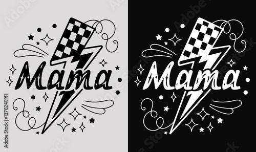 Retro Mama Checkered Coquette SVG