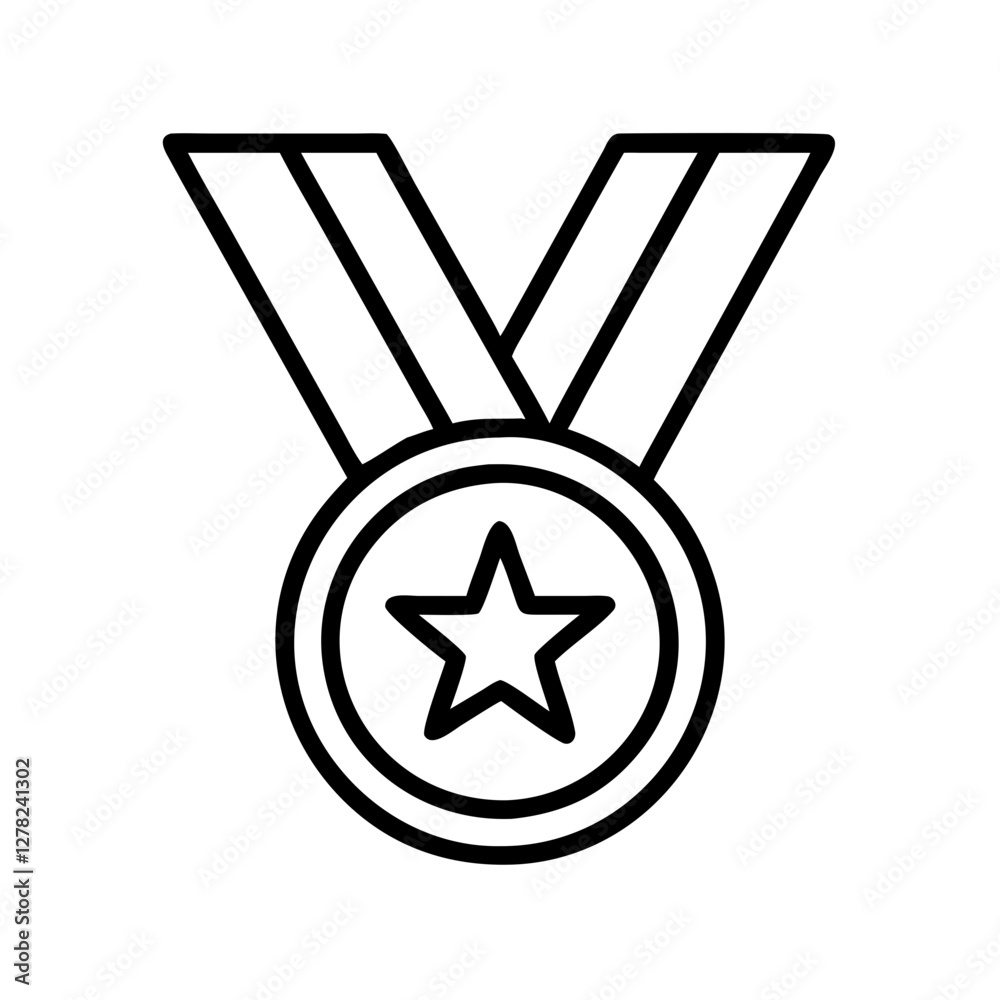 medal icon, medal line art - simple line art of medal, perfect for medal logos and icons medal icon, medal line art - simple line art of medal, perfect for medal logos and icons