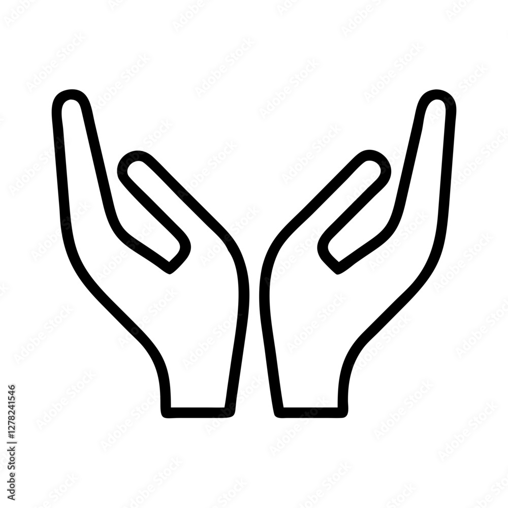 open hands icon, open hands line art - simple line art of open hands, perfect for open hands logos and icons open hands icon, open hands line art - simple line art of open hands, perfect for open hands logos and icons