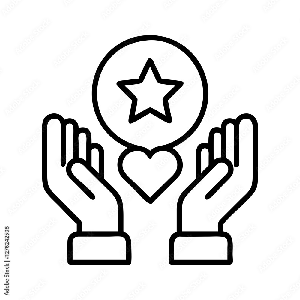 volunteer achievement icon, volunteer achievement line art - simple line art of volunteer achievement, perfect for volunteer achievement logos and icons