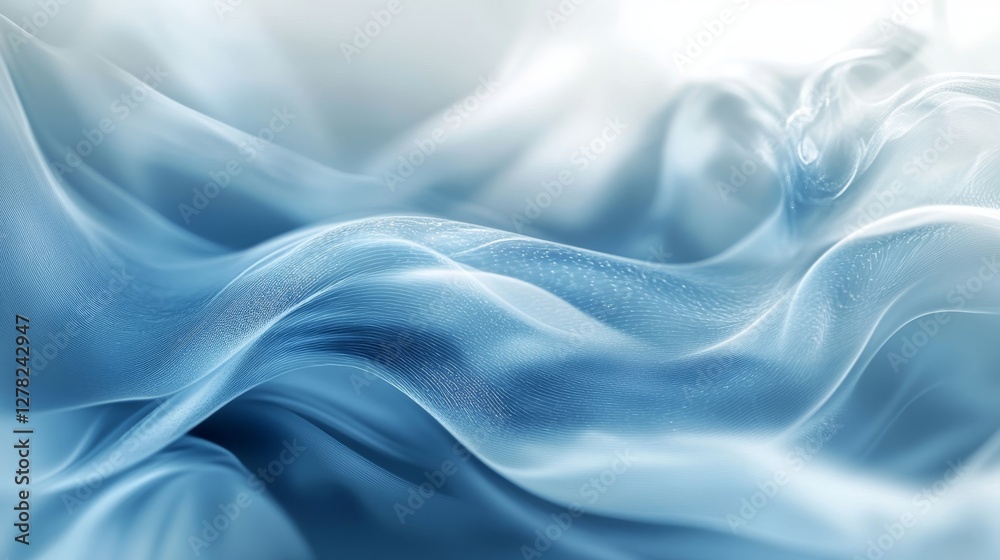 Fototapeta premium Abstract Blue Waves Showing Movement and Swirling Effects Clearly