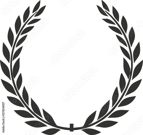 Black silhouette of a laurel wreath symbolizing victory and achievement.