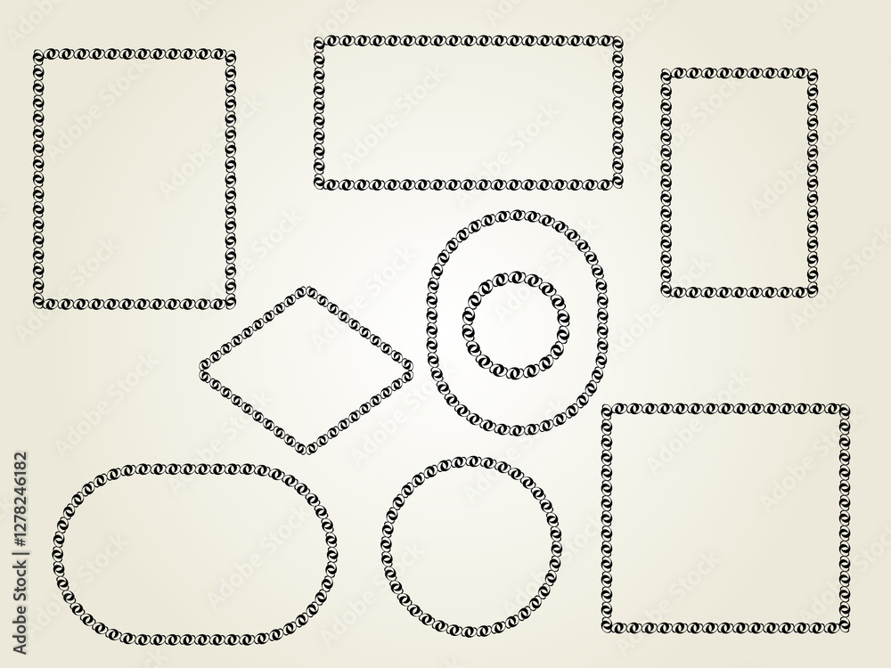 Set of vector retro frames with place for text. Set of vector retro frames with place for text.