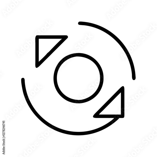 rotate icon, rotate line art - simple line art of rotate, perfect for rotate logos and icons