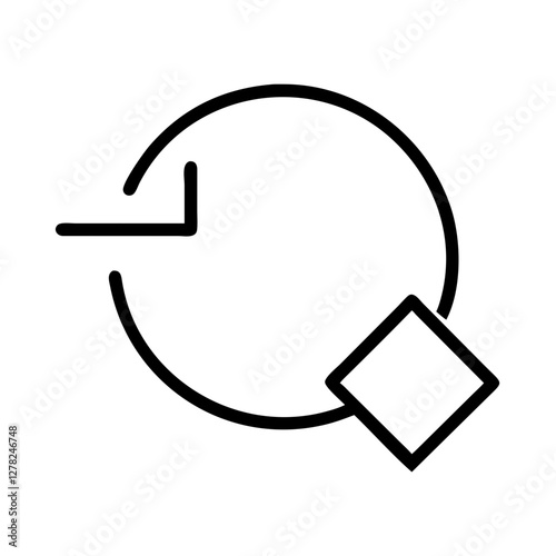 rotate icon, rotate line art - simple line art of rotate, perfect for rotate logos and icons