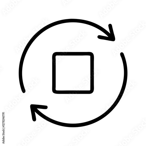 rotate icon, rotate line art - simple line art of rotate, perfect for rotate logos and icons