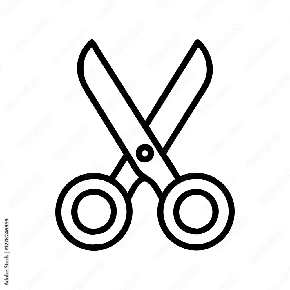 scissors icon, scissors line art - simple line art of scissors, perfect for scissors logos and icons scissors icon, scissors line art - simple line art of scissors, perfect for scissors logos and icons