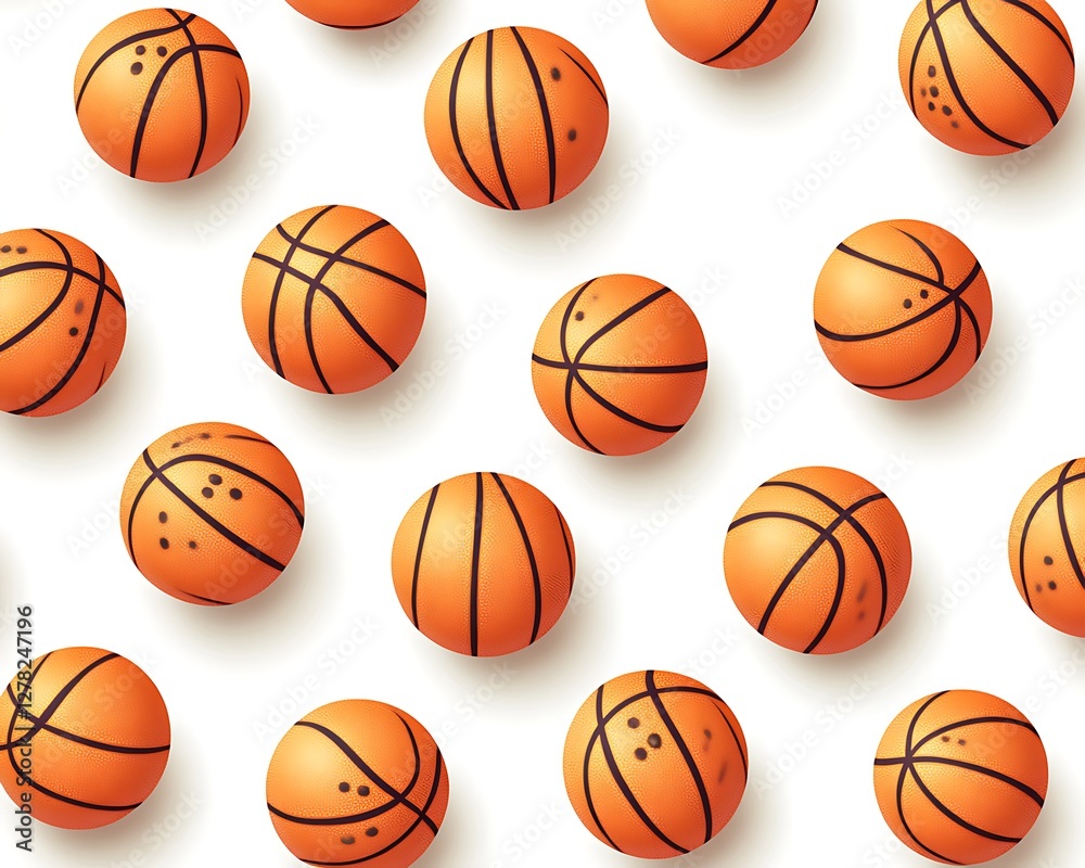 Basketball pattern on white background Basketball pattern on white background