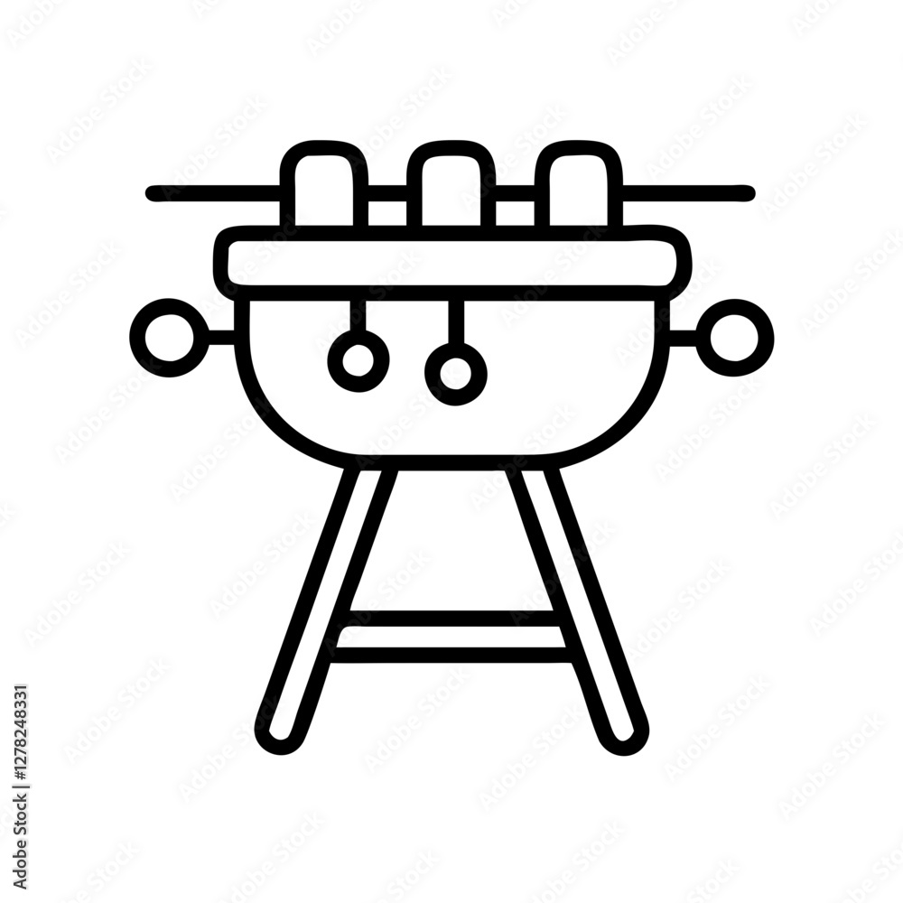 barbecue grill icon, barbecue grill line art - simple line art of barbecue grill, perfect for barbecue grill logos and icons barbecue grill icon, barbecue grill line art - simple line art of barbecue grill, perfect for barbecue grill logos and icons