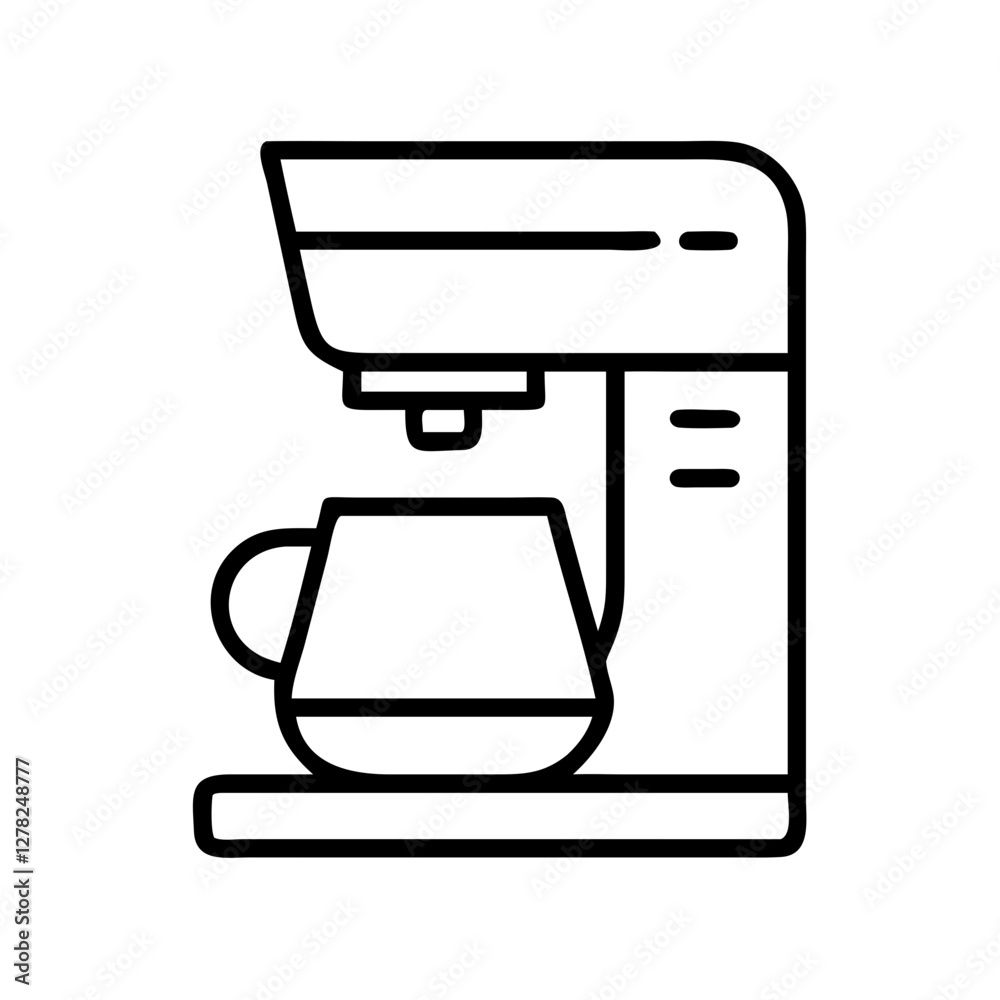 coffee maker icon, coffee maker line art - simple line art of coffee maker, perfect for coffee maker logos and icons coffee maker icon, coffee maker line art - simple line art of coffee maker, perfect for coffee maker logos and icons