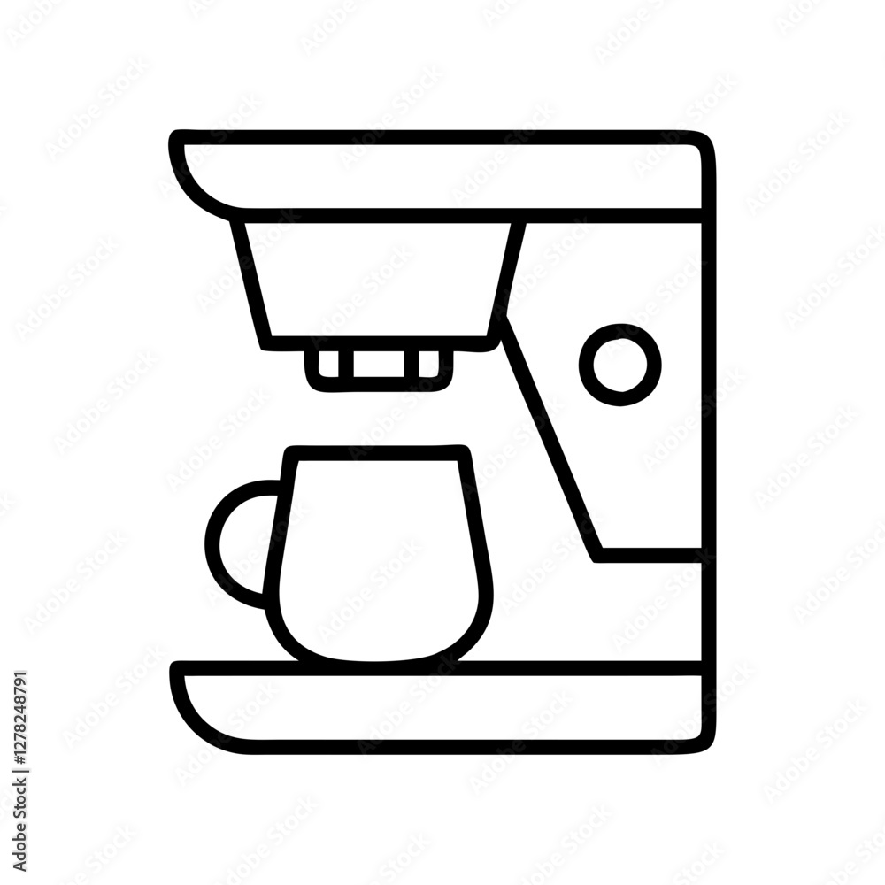 coffee maker icon, coffee maker line art - simple line art of coffee maker, perfect for coffee maker logos and icons coffee maker icon, coffee maker line art - simple line art of coffee maker, perfect for coffee maker logos and icons