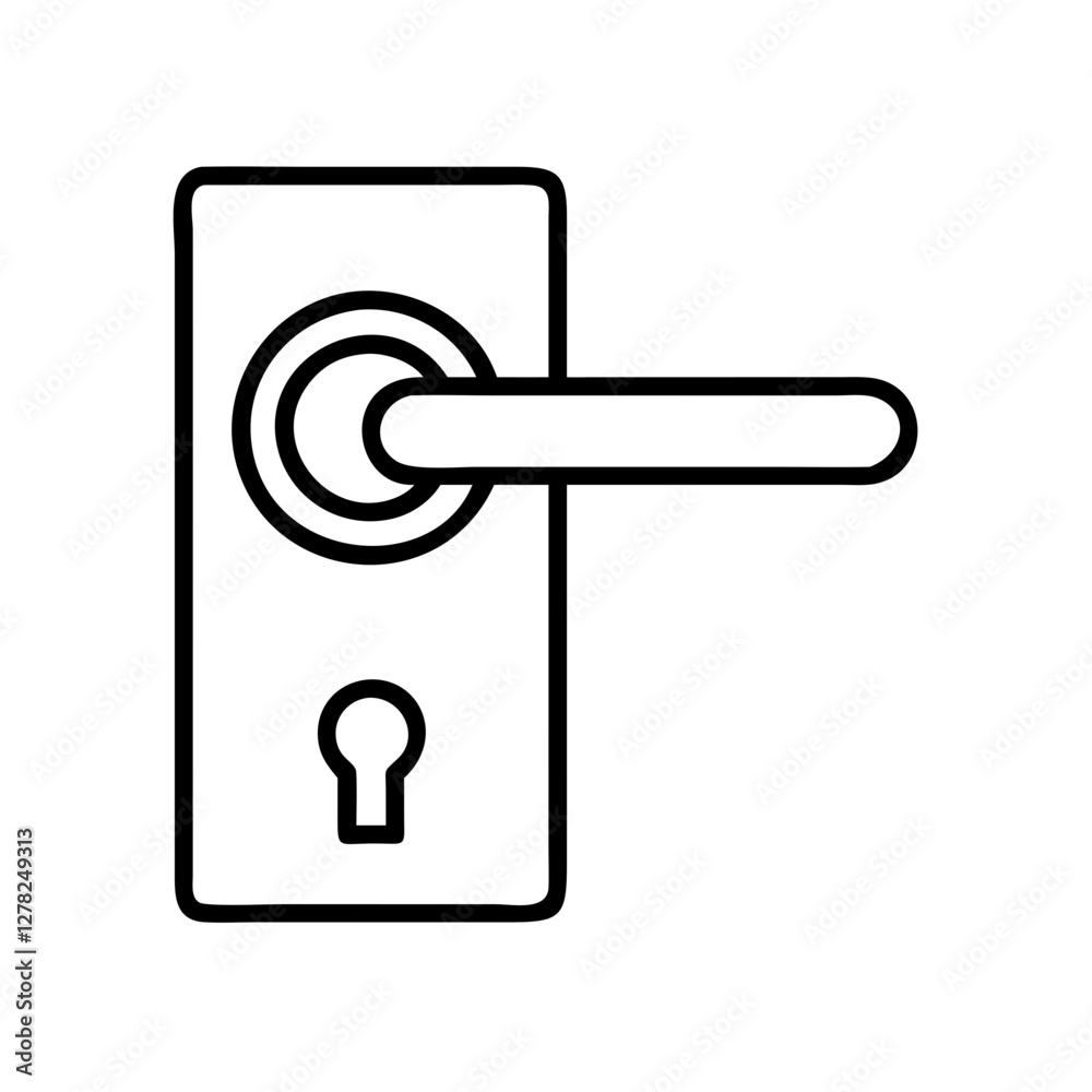door lock icon, door lock line art - simple line art of door lock, perfect for door lock logos and icons door lock icon, door lock line art - simple line art of door lock, perfect for door lock logos and icons