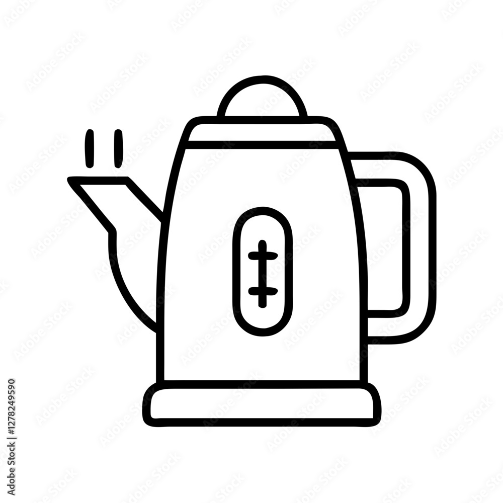 Obraz premium electric kettle icon, electric kettle line art - simple line art of electric kettle, perfect for electric kettle logos and icons
